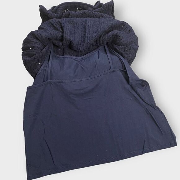 Splendid Womens Cosette Crochet Navy Tank size Medium New with Tags - Picture 6 of 8